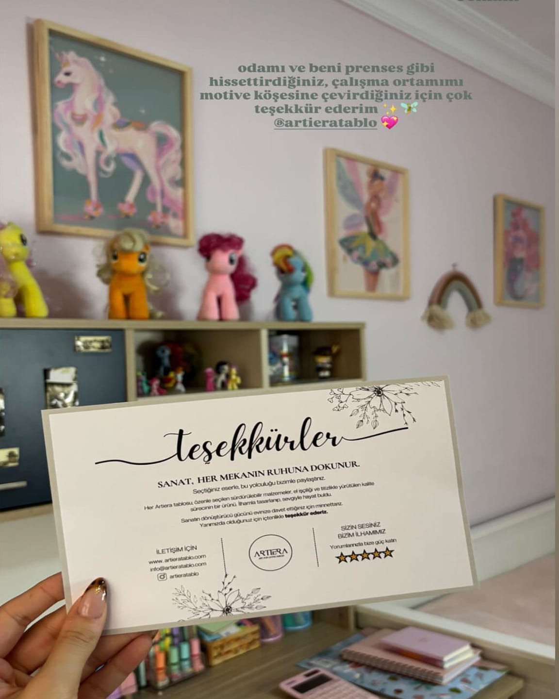 Customer photo review of Peri Masalı Prenses Şatosu Bohem Kız Çocuk Odası Ahşap Tablo