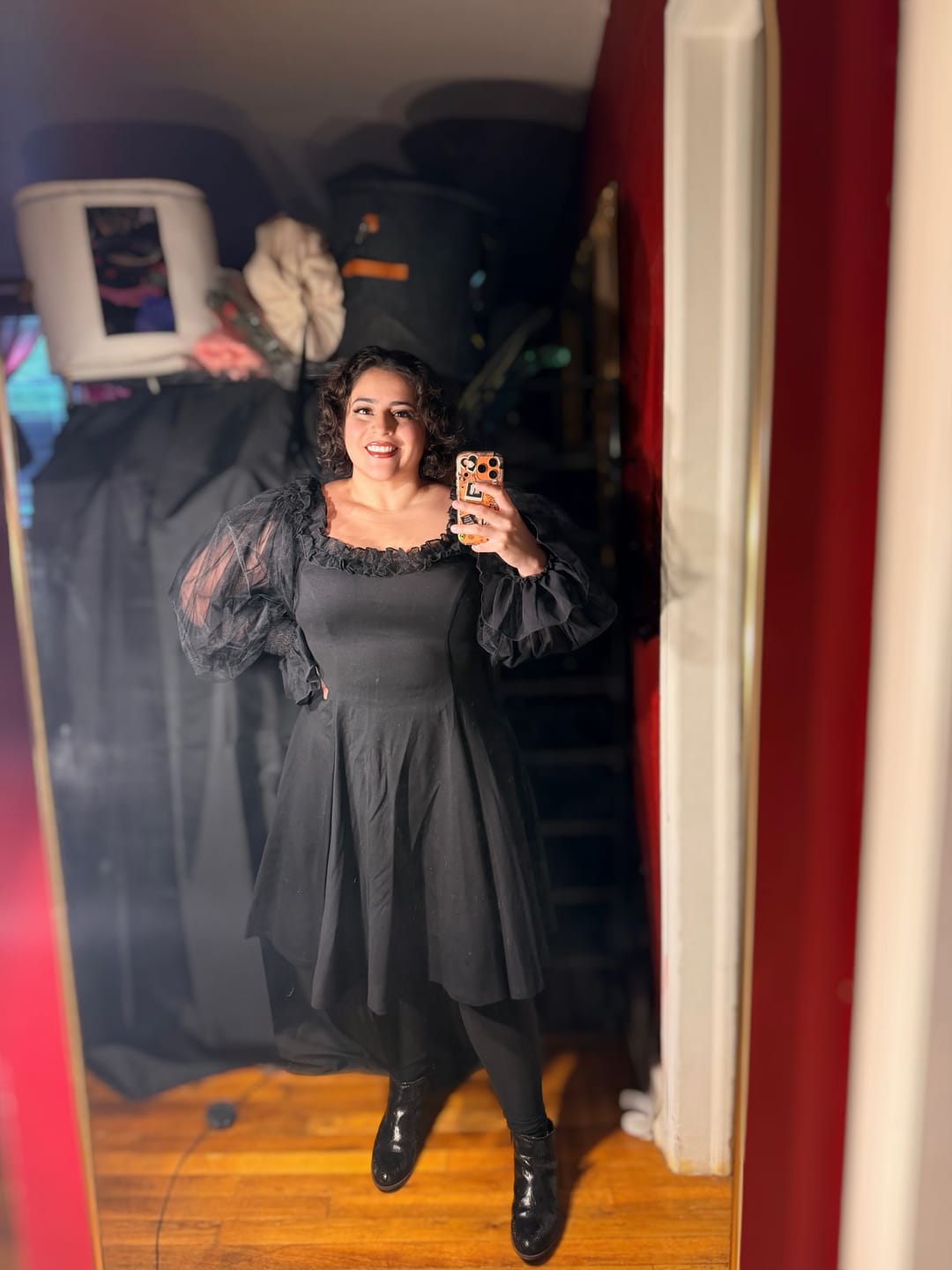Customer photo review of Memento Mini Swing Dress in Black