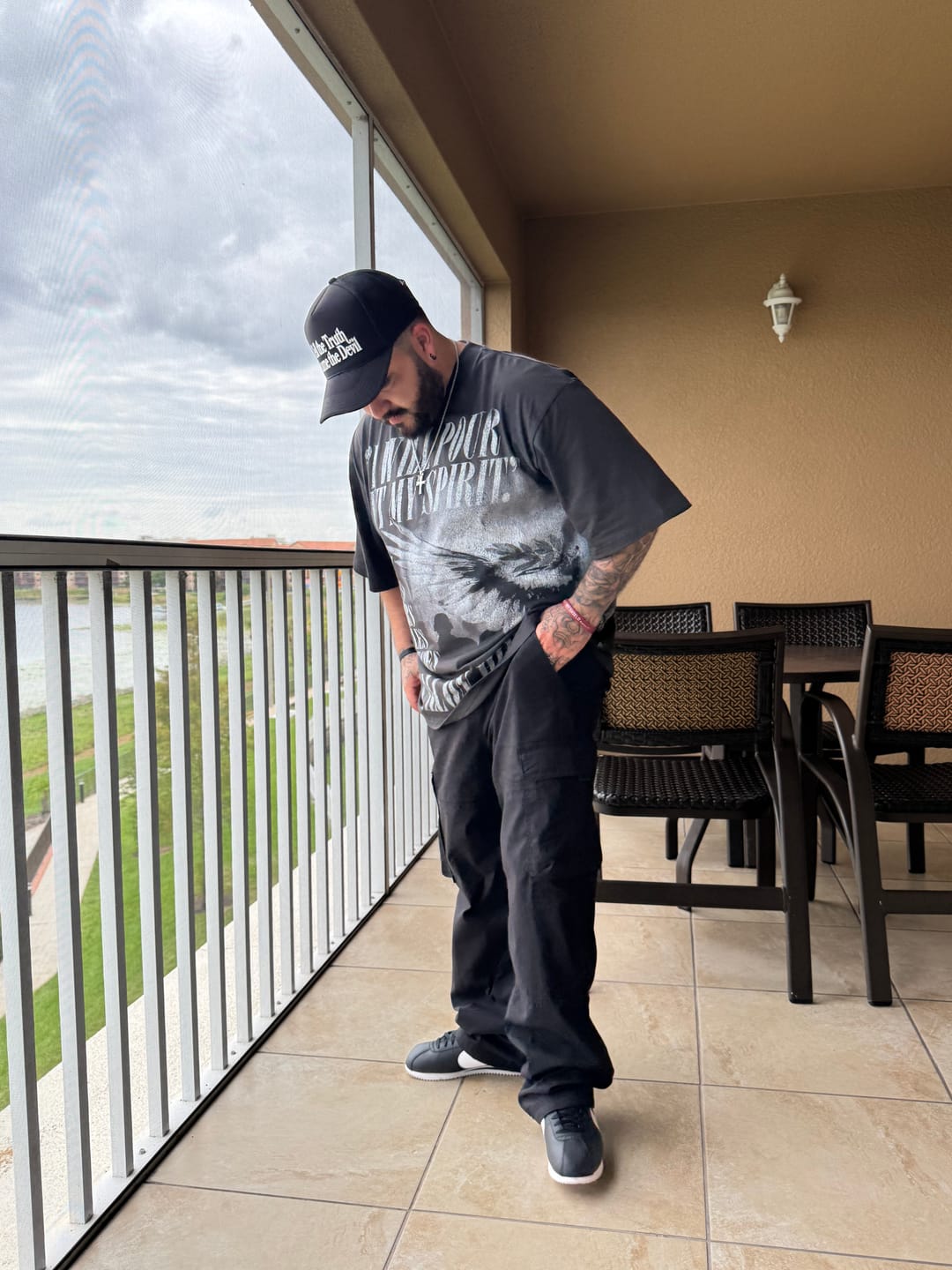 Customer photo review of Holy Spirit [Dove] Wrap-Around Tee (Oversized Fit)