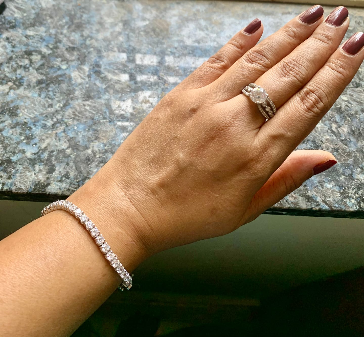 Customer photo review of Round Tennis Silver Bracelet