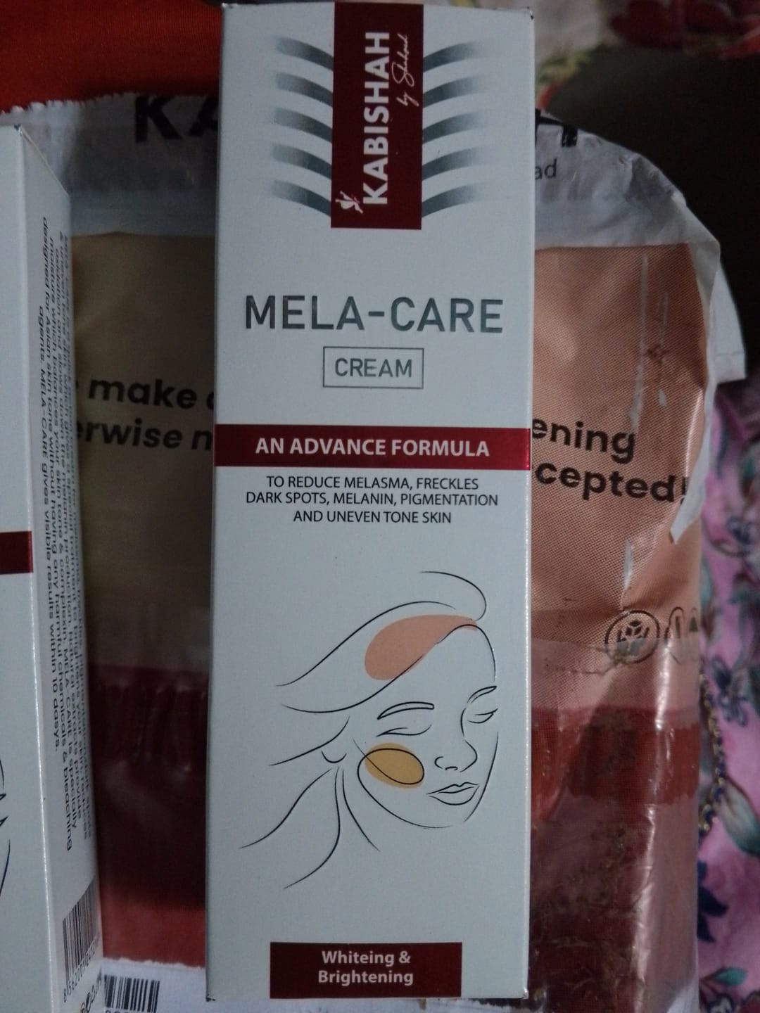 Customer photo review of Mela Care Advanced Brightening Cream Double Pack Bundle
