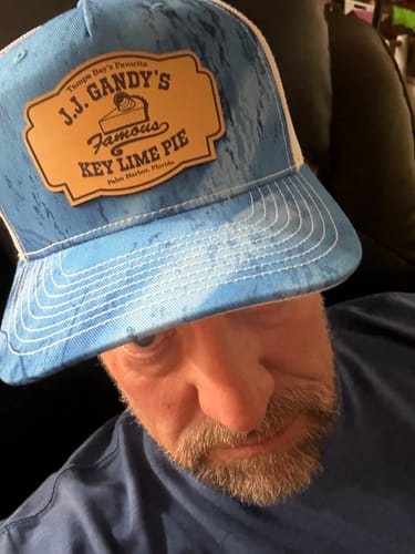 Customer photo review of Premium Custom Leather Patch Hats (Wholesale)