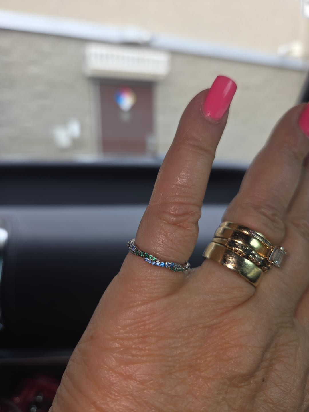 Customer photo review of Custom Wavy Birthstone Promise Ring