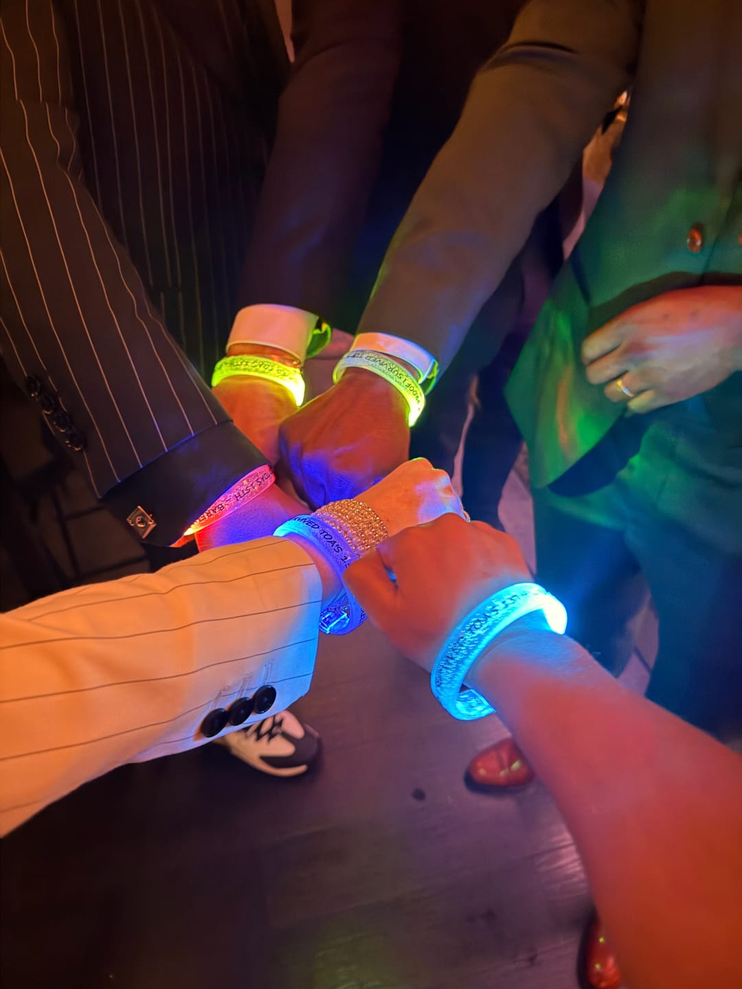 Customer photo review of Personalised Multicolour LED Glow Bracelet