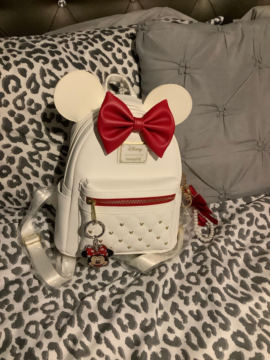 Customer photo review of Loungefly Disney The Minnie Mouse Classic Series Mini Backpack: The Sweetheart - 707 Street Exclusive