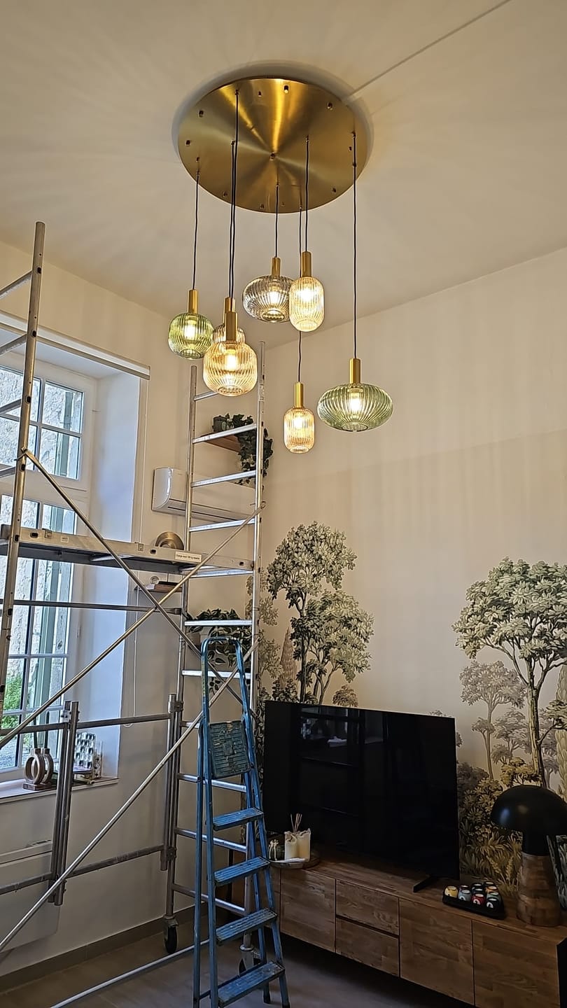 Customer photo review of Suspension chic en verre vintage CRISTALI | 100% Personnalisable