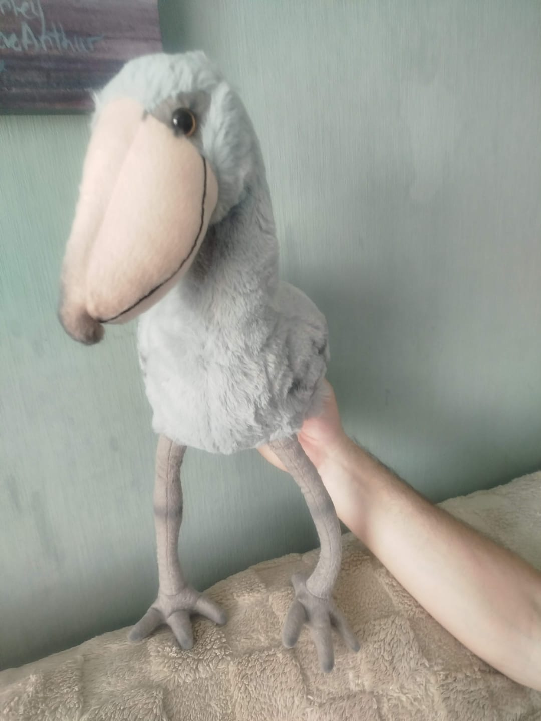 Customer photo review of Shoebill Stork Bird Soft Stuffed Plush Toy