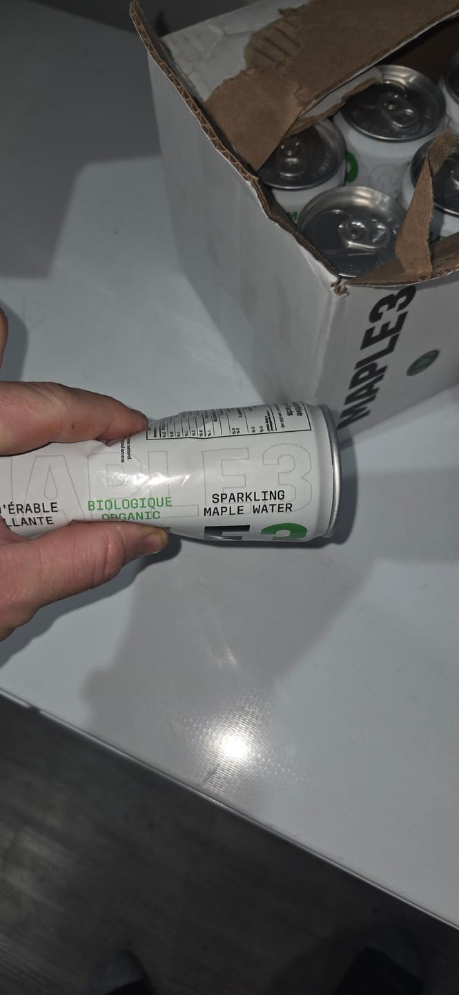 Customer photo review of Sparkling Maple Water