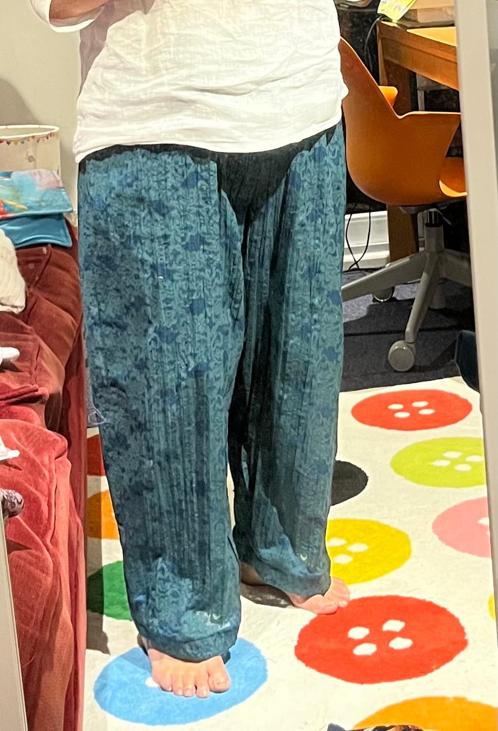 Customer photo review of Brown Floral Crinkled Lightweight Non Stretch Fabric
