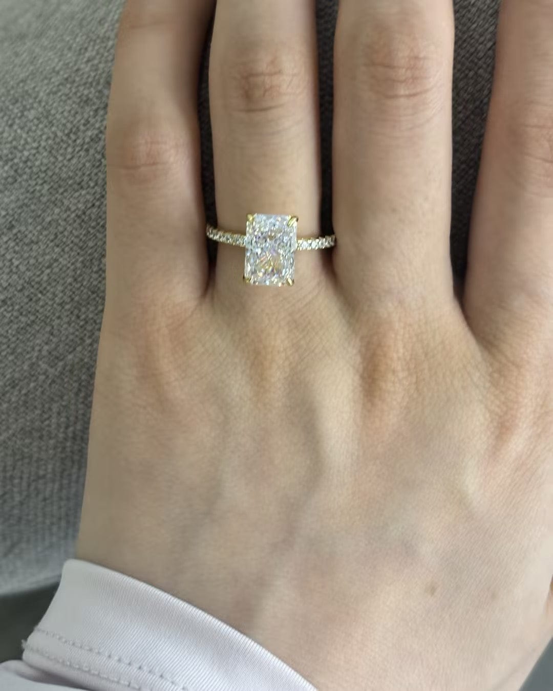 Customer photo review of S925 2.0Ct~7.0Ct Elegant Radiant Cut Engagement Ring In Sterling Silver Everyday Wearable Ring For Women