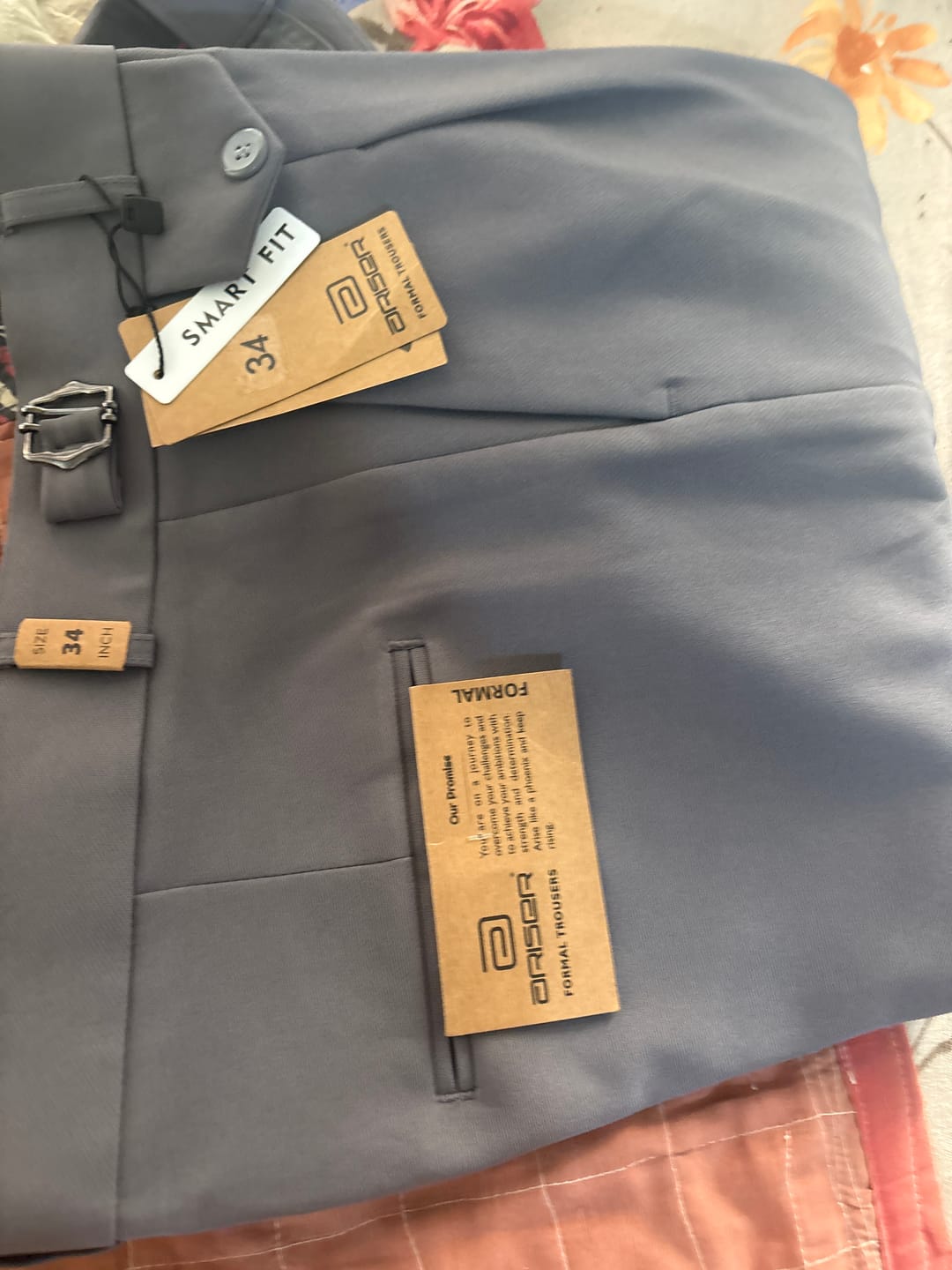 Customer photo review of Gurkha - Light Ash Grey Trousers For Men | Ariser