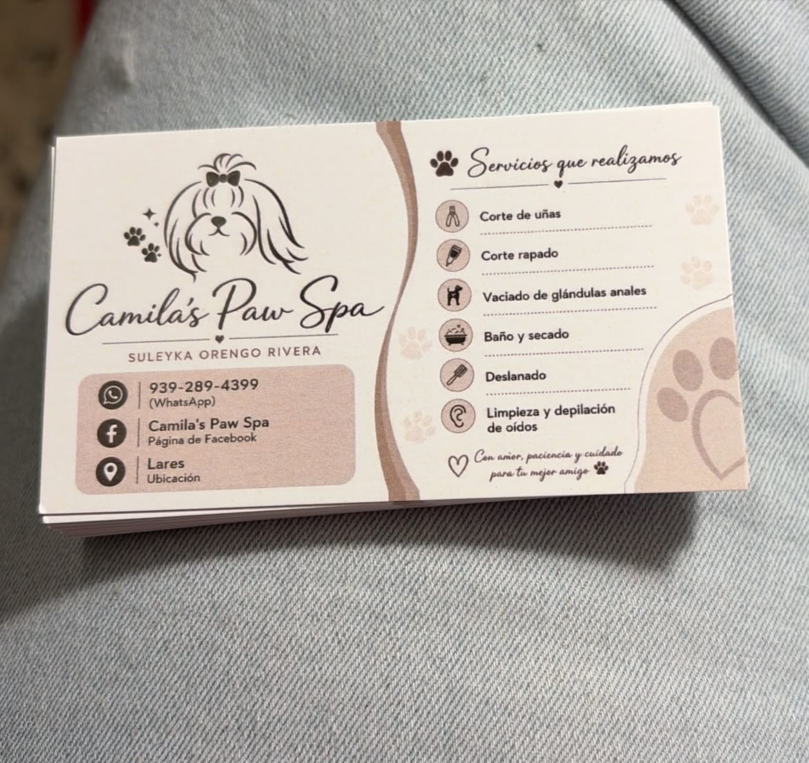 Customer photo review of Tarjetas de Presentación Full Color (Cartón / 1 Lado)