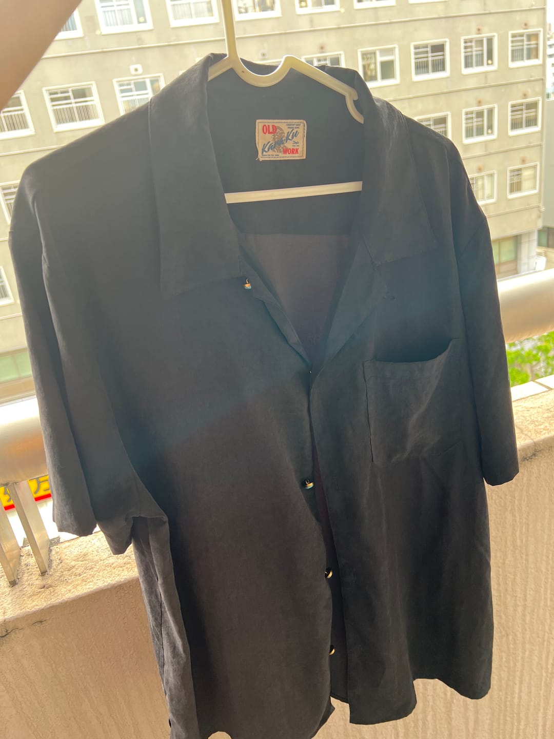 Customer photo review of ターコイズ風ボタン付き ピーチスキンシャツ　新色追加！