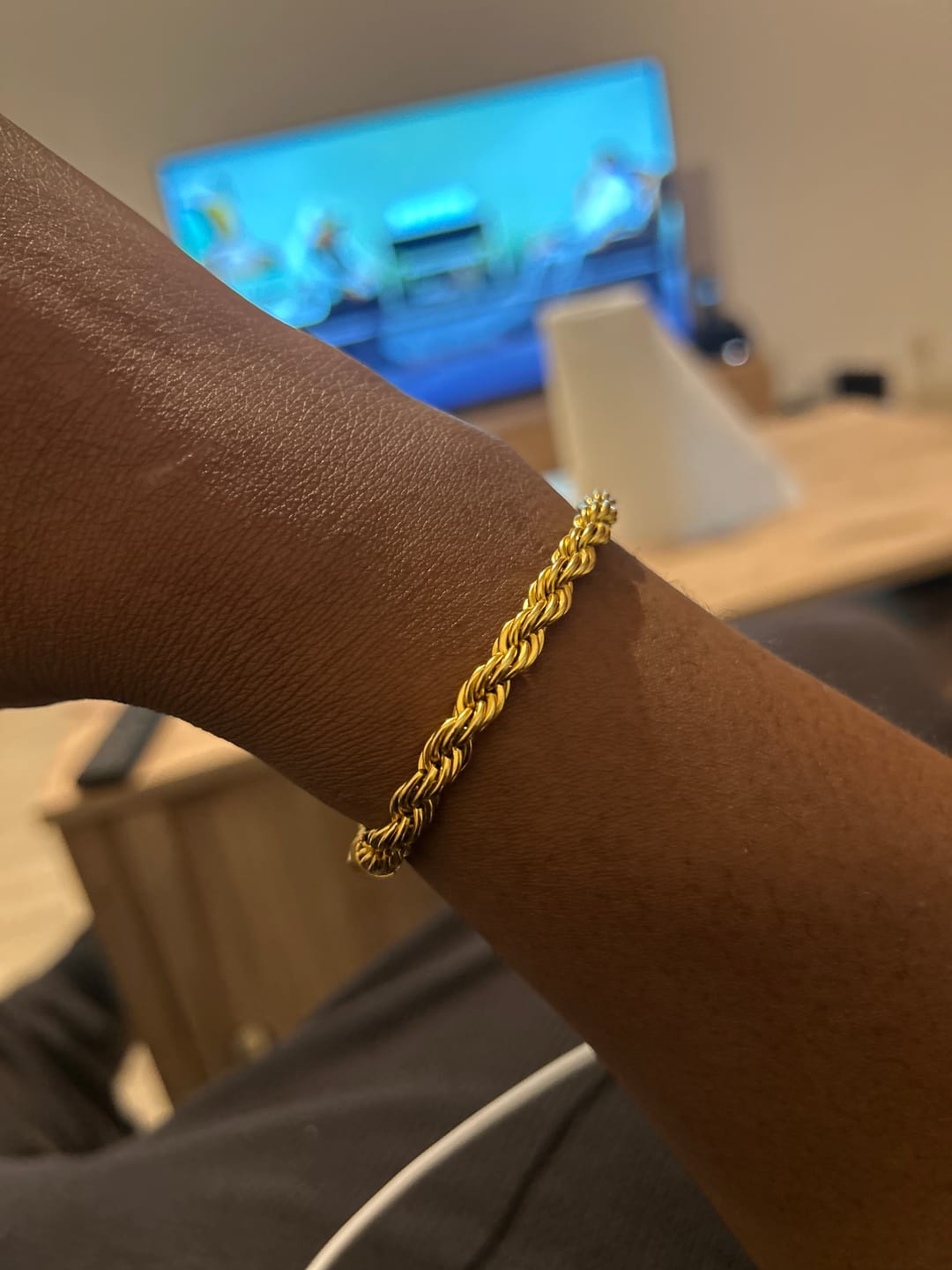 Customer photo review of CLEAN ROPE BRACELET. - 6MM GOLD