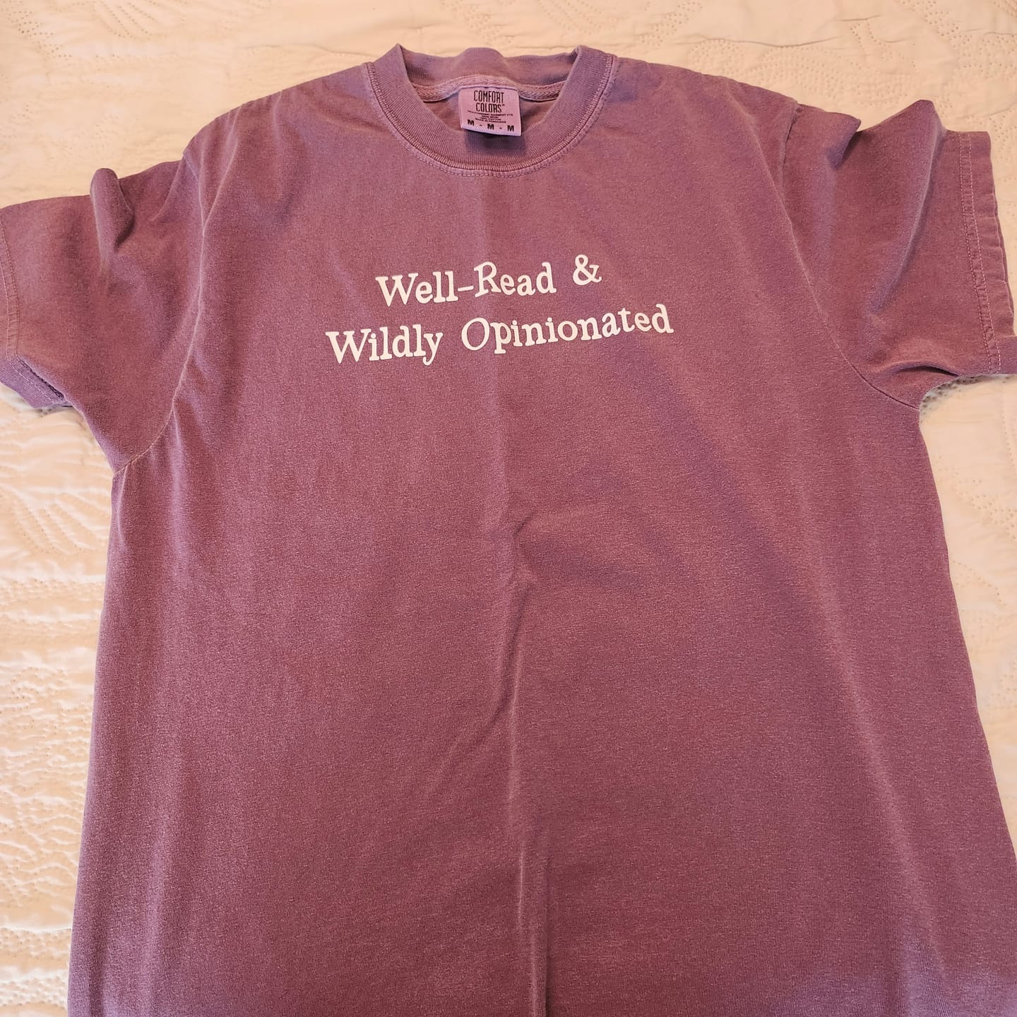 Customer photo review of Well Read Opinionated T-Shirt