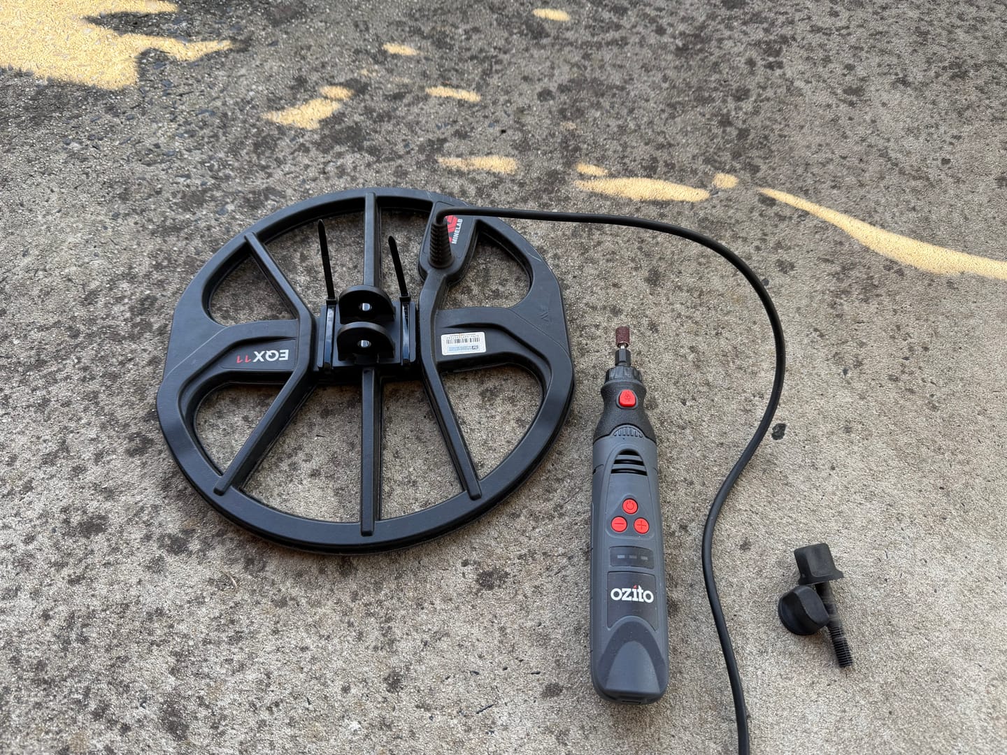 Customer photo review of Coil Stiffener - Ear repair for Minelab equinox 11 inch Coils