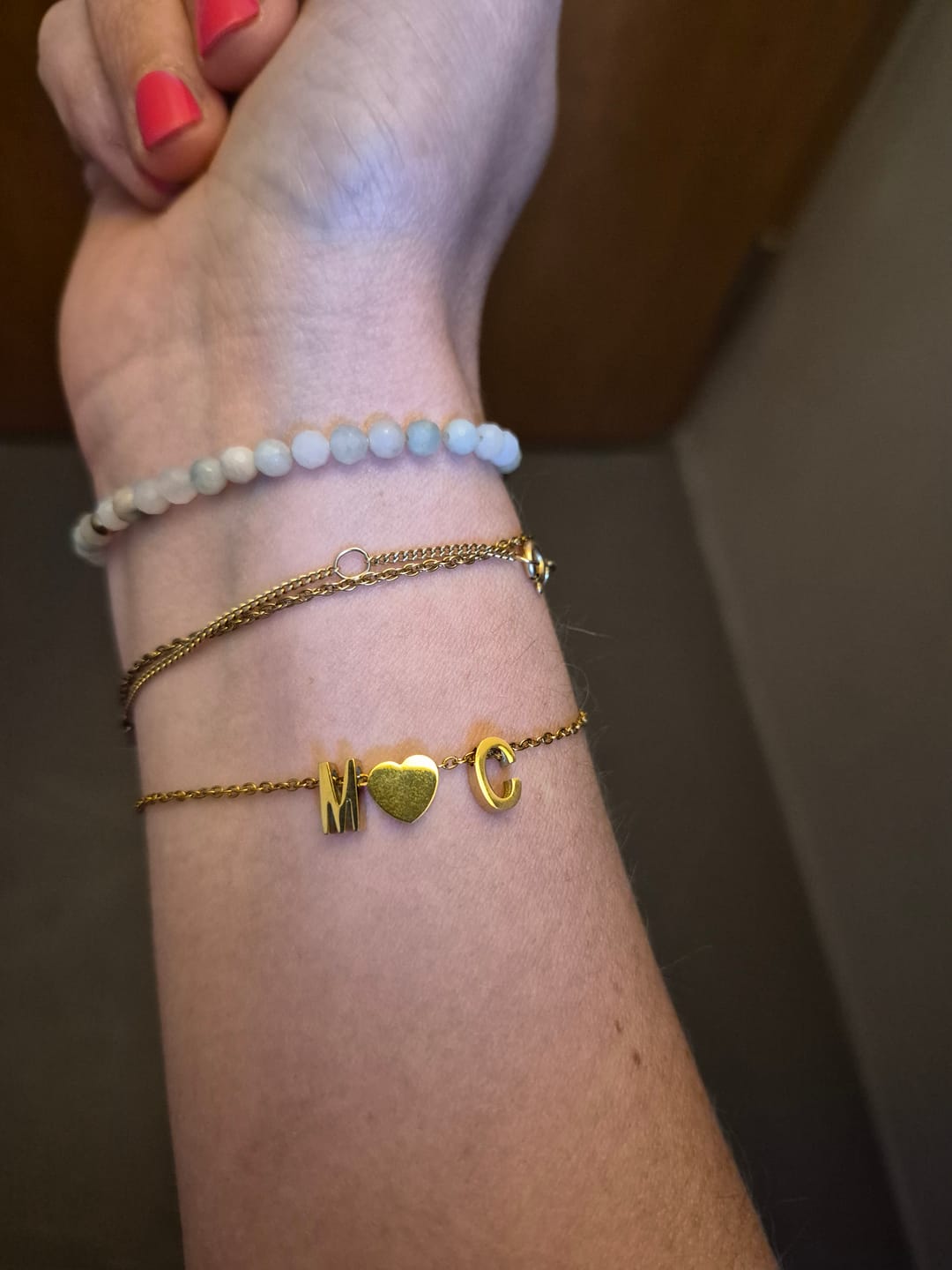 Customer photo review of Armband mit Herz und zwei Buchstaben