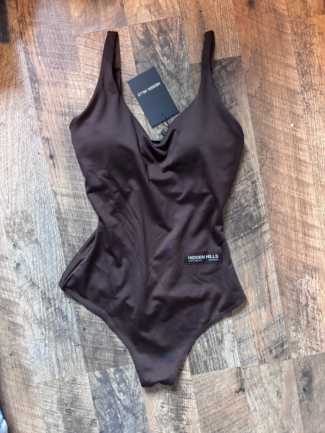 Customer photo review of LABEL BODYSUIT DARK BROWN