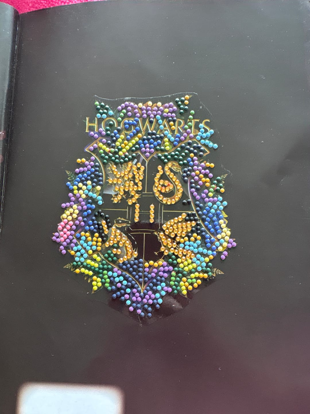 Customer photo review of Harry Potter Hogwarts Crest Crystal Art Sticker Special Edition