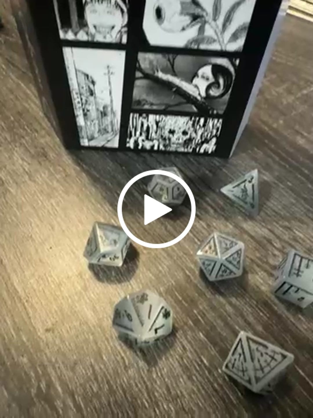 Customer video review of Junji Ito Collection Grey Cat's Eye Gemstone Dice Set