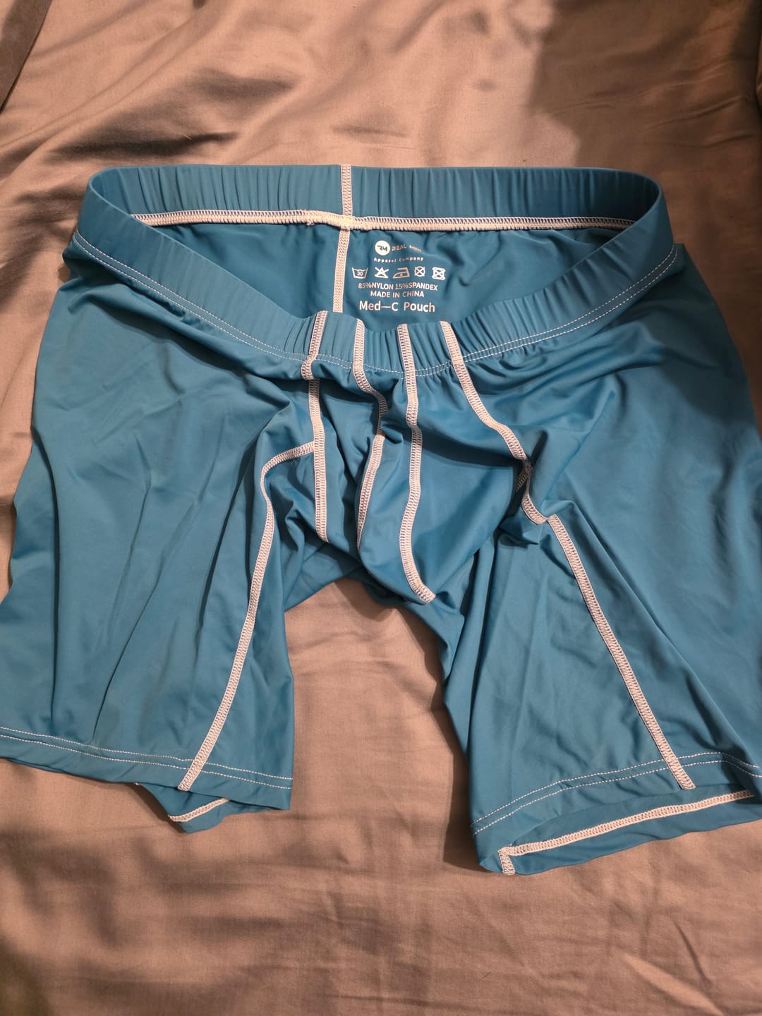 Customer photo review of Nylon 9in Boxer Briefs No Fly 4pk Black/Dark Blue/Gray/Light Blue