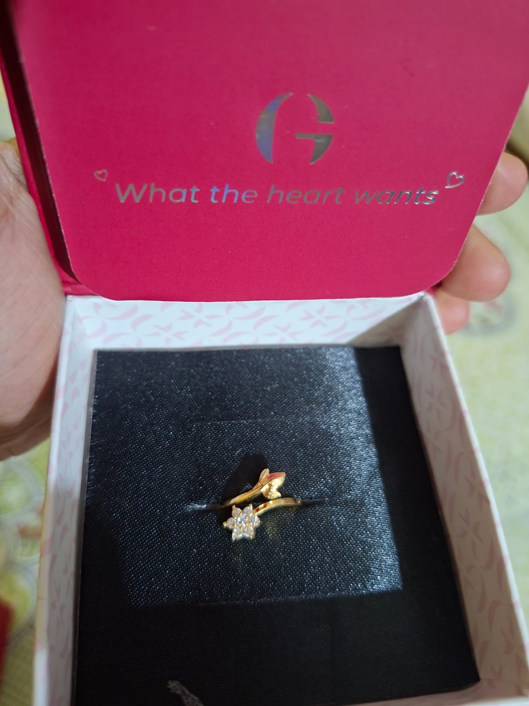 Customer photo review of Golden Flower Girl Ring