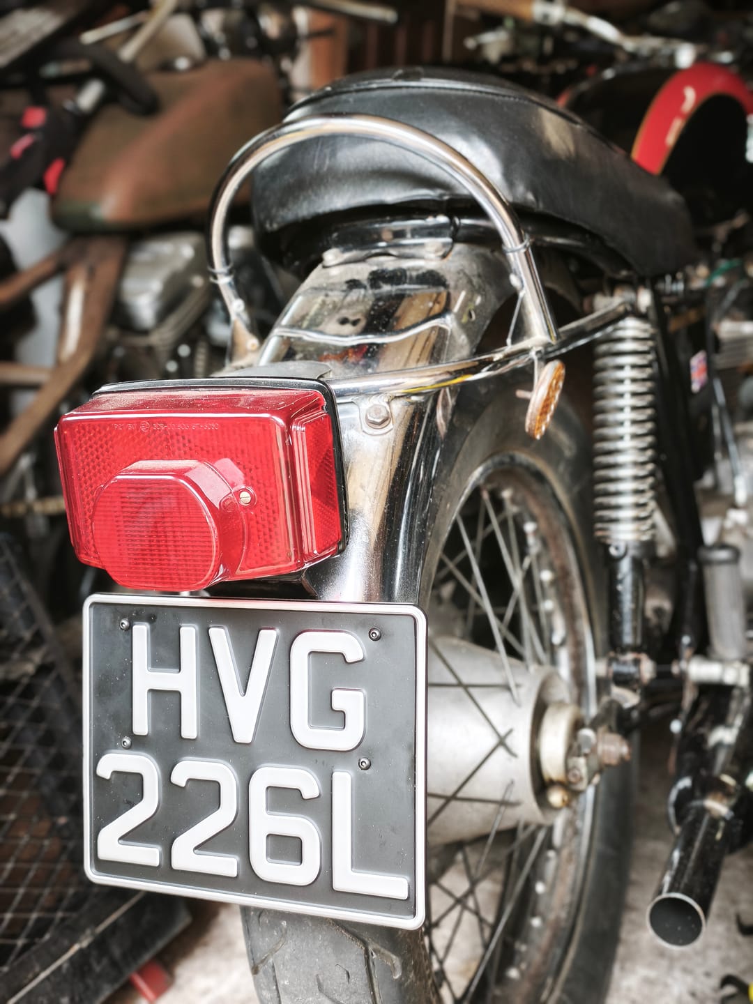Customer photo review of Classic Metal Pressed Motorcycle Number Plate - 9 x 7 Inches
