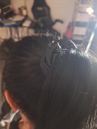 Customer photo review of Silk Scrunchies Trio - Black - Mini, Small, Medium