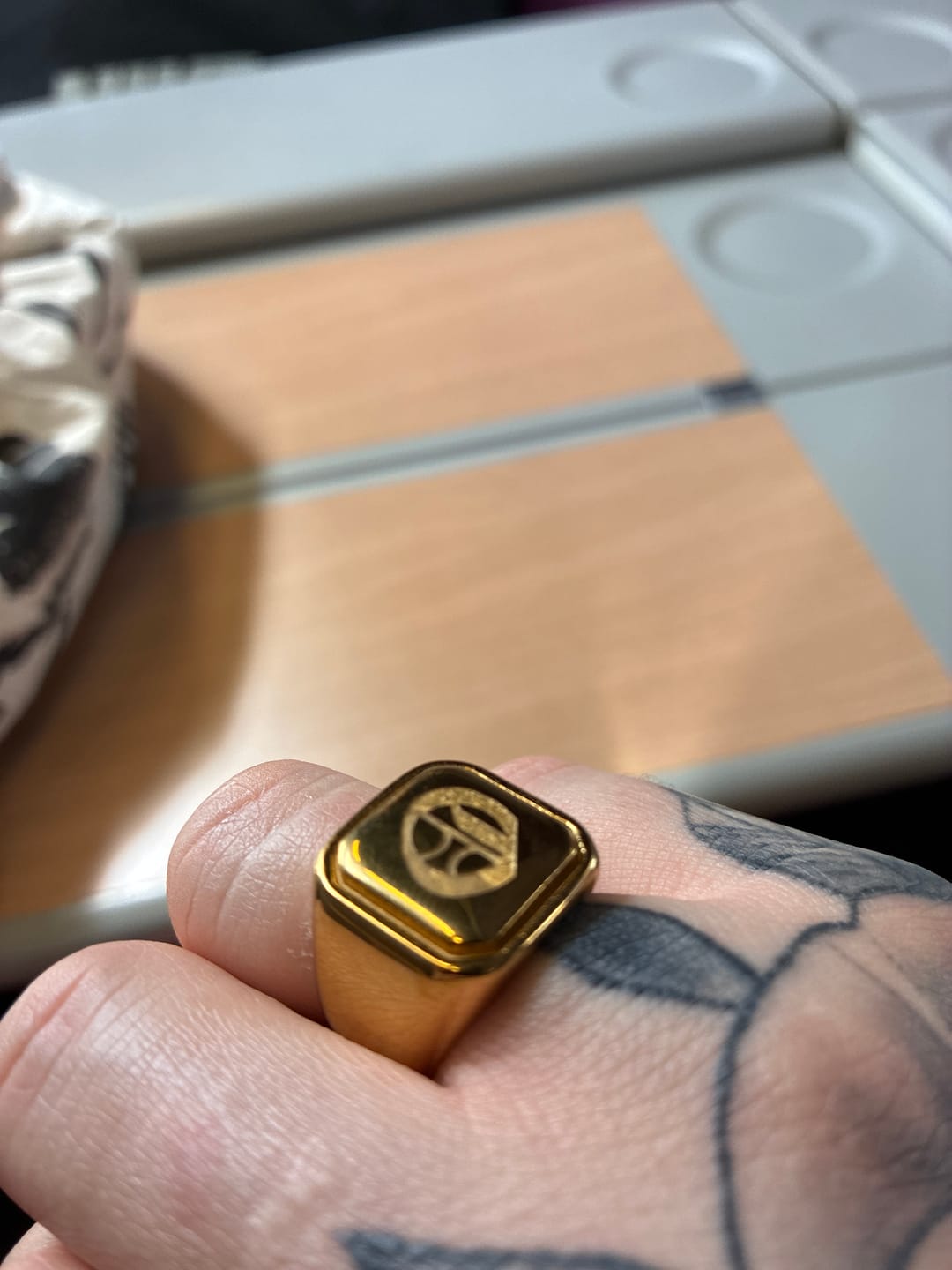 Customer photo review of Custom Hex Signet Ring
