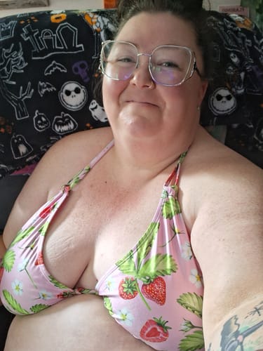 Customer photo review of Strawberry Shortcake Triangle Bikini Top final sale