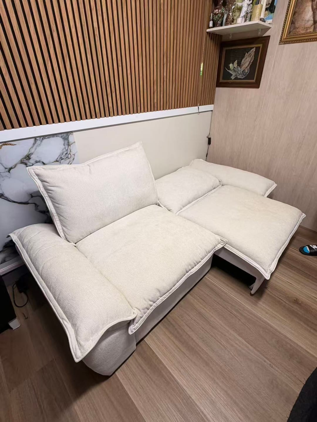Customer photo review of Cloud 2.5 Seat Fully Electric Reclining Sofa Bed with Adjustable Backrest - Fabric