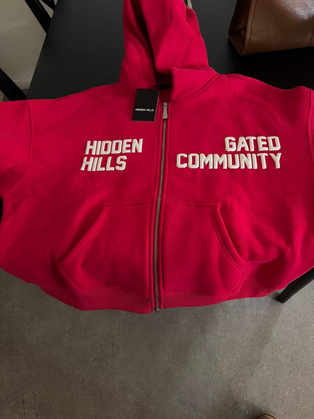 Customer photo review of GATED COMMUNITY ZIP HOODIE RASPBERRY RED