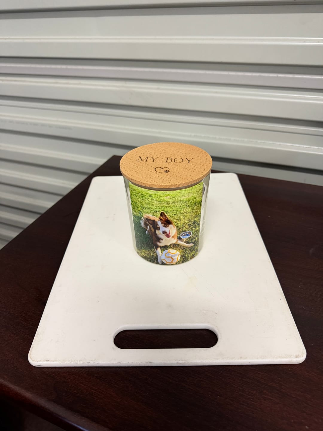 Customer photo review of Add Your Own Custom Image Personalised Xlarge Candle