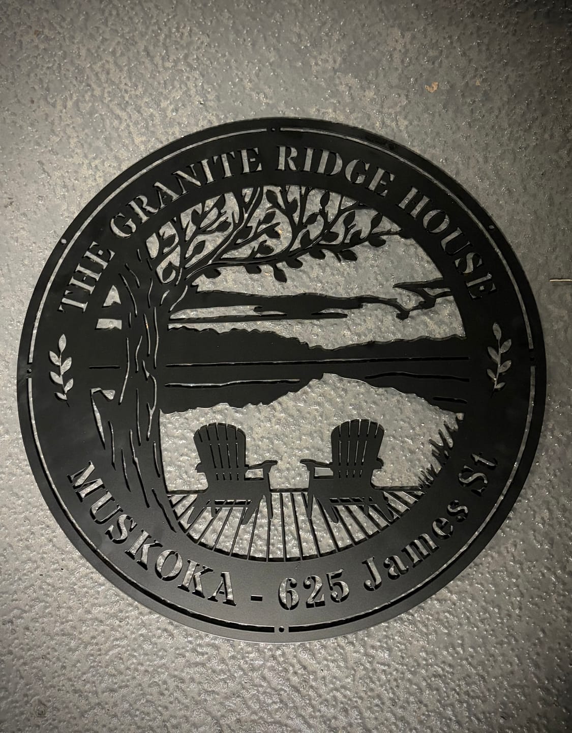 Customer photo review of Adirondack Retreat Metal Sign