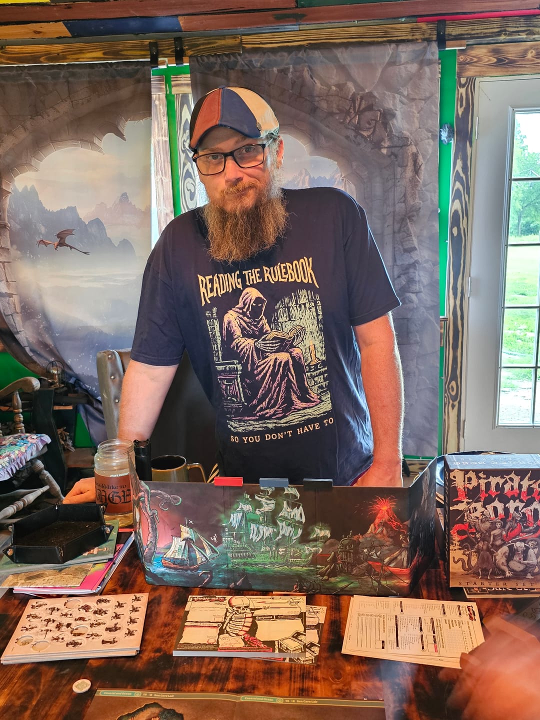 Customer photo review of Reading the Rulebook T-Shirt