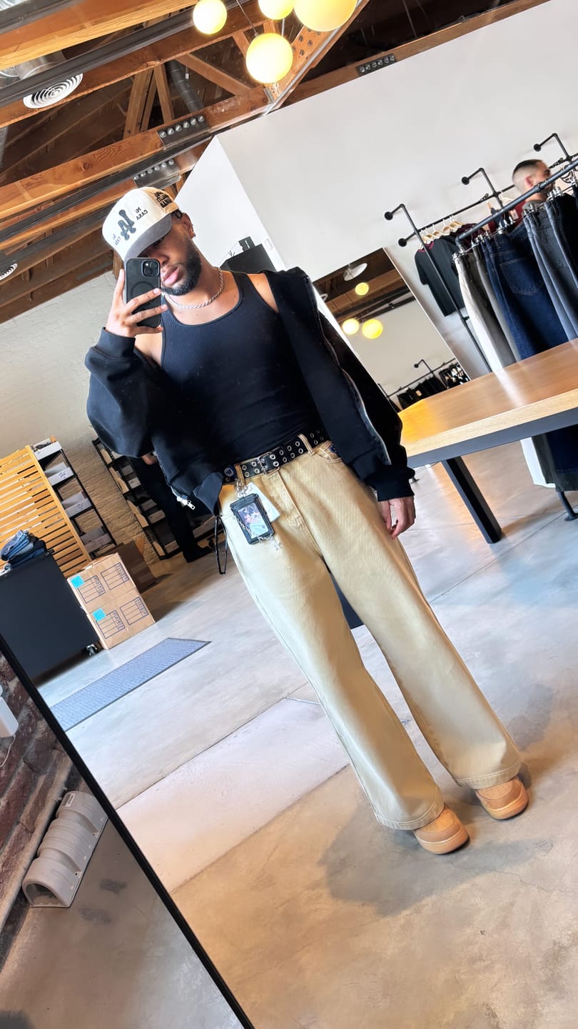 Customer photo review of Aelfric Eden Belted Baggy Pants