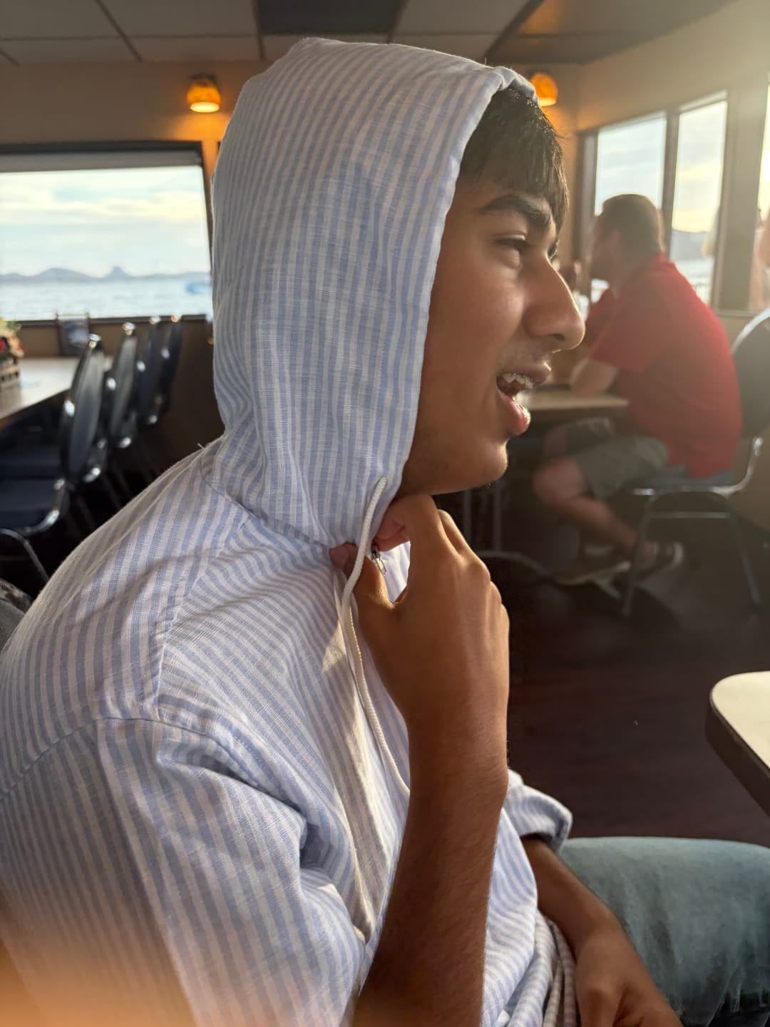 Customer photo review of Grey Regular Fit Full Sleeves Hoodie Shirt 100% Cotton