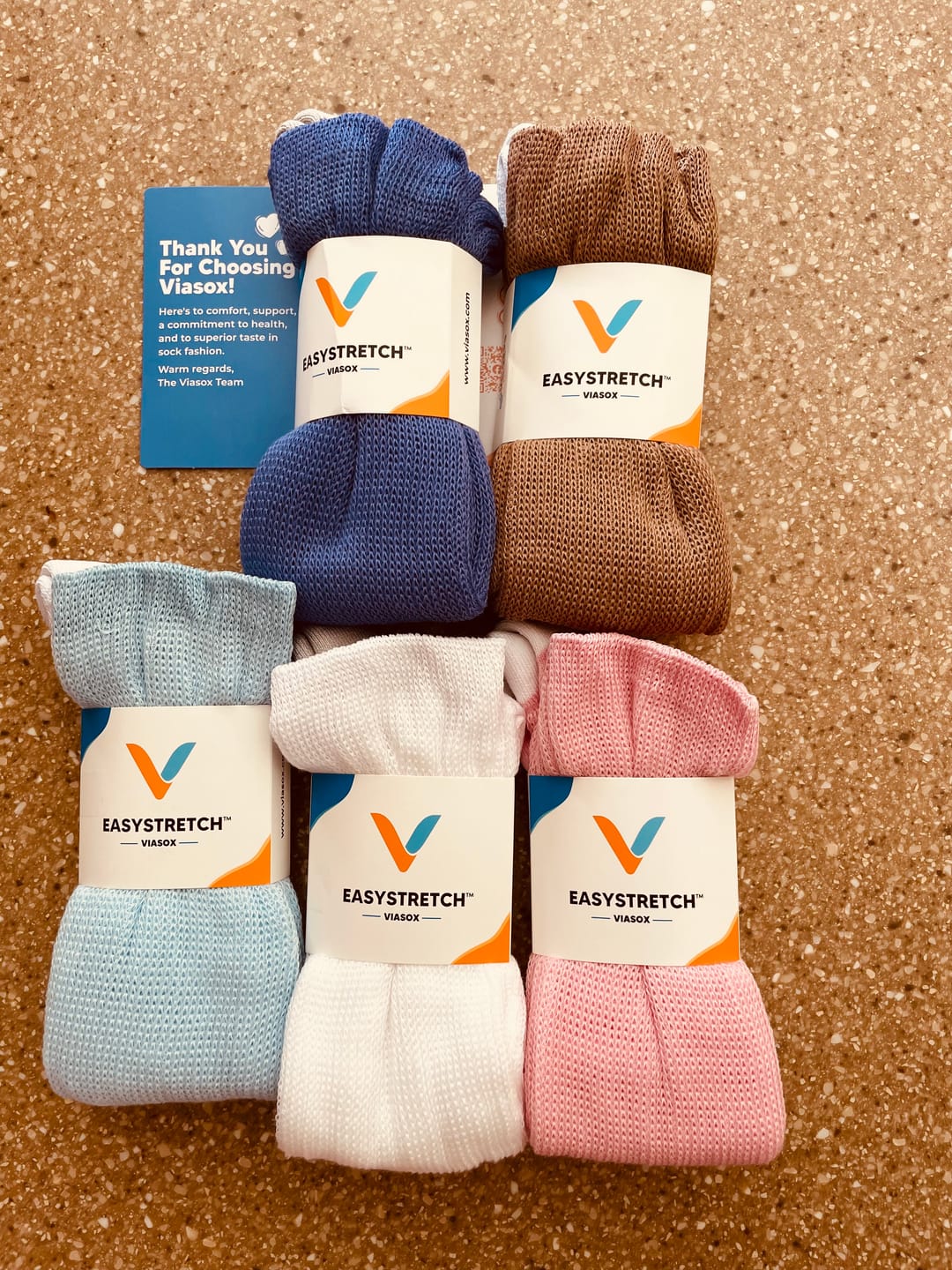 Customer photo review of Two Tone EasyStretch™ Socks 5-Pack Bundle