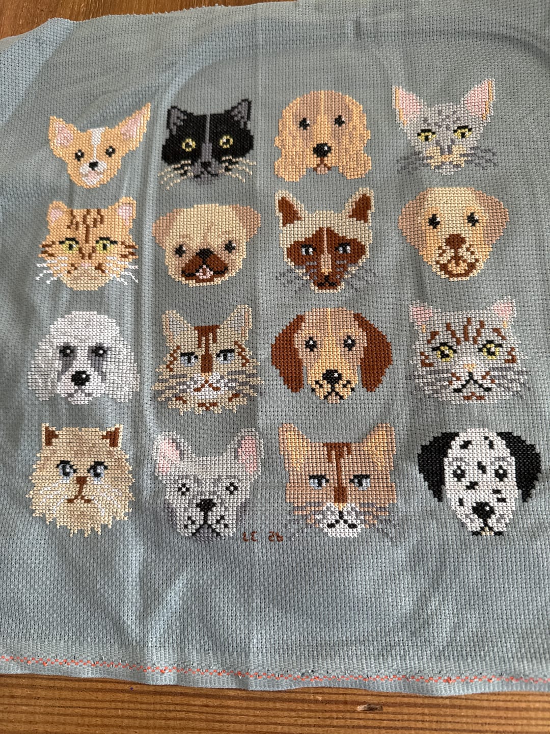 Customer photo review of Paws & Pals - Cross Stitch Kit