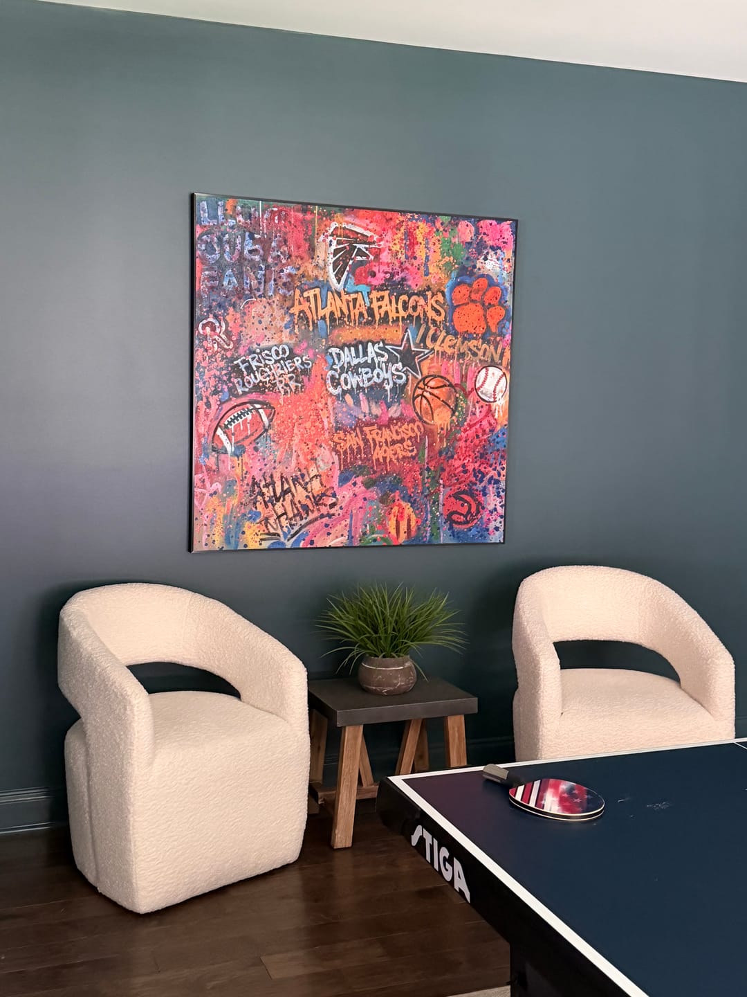 Customer photo review of Custom order for Casey, 47"x47" Framed Painting