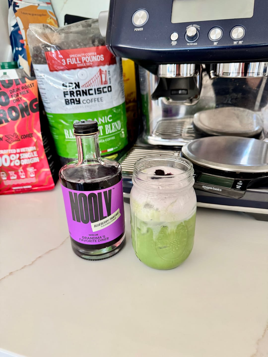 Customer photo review of Blueberry Coffee Syrup