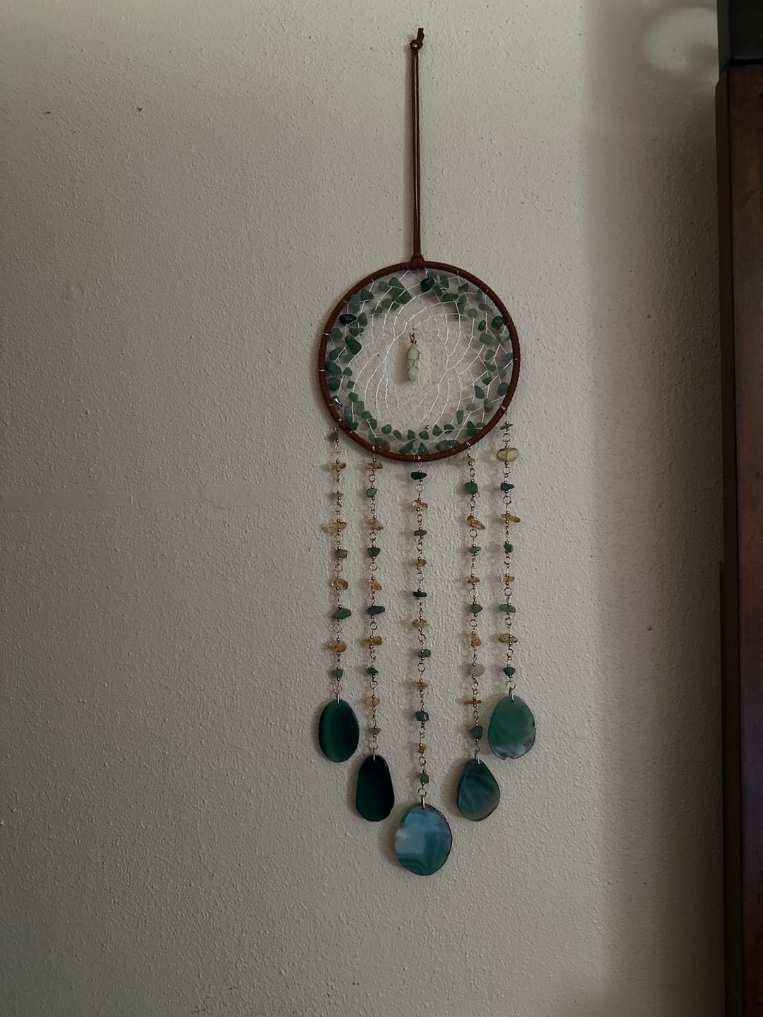 Customer photo review of Green Agate Gemstone Dream Catcher