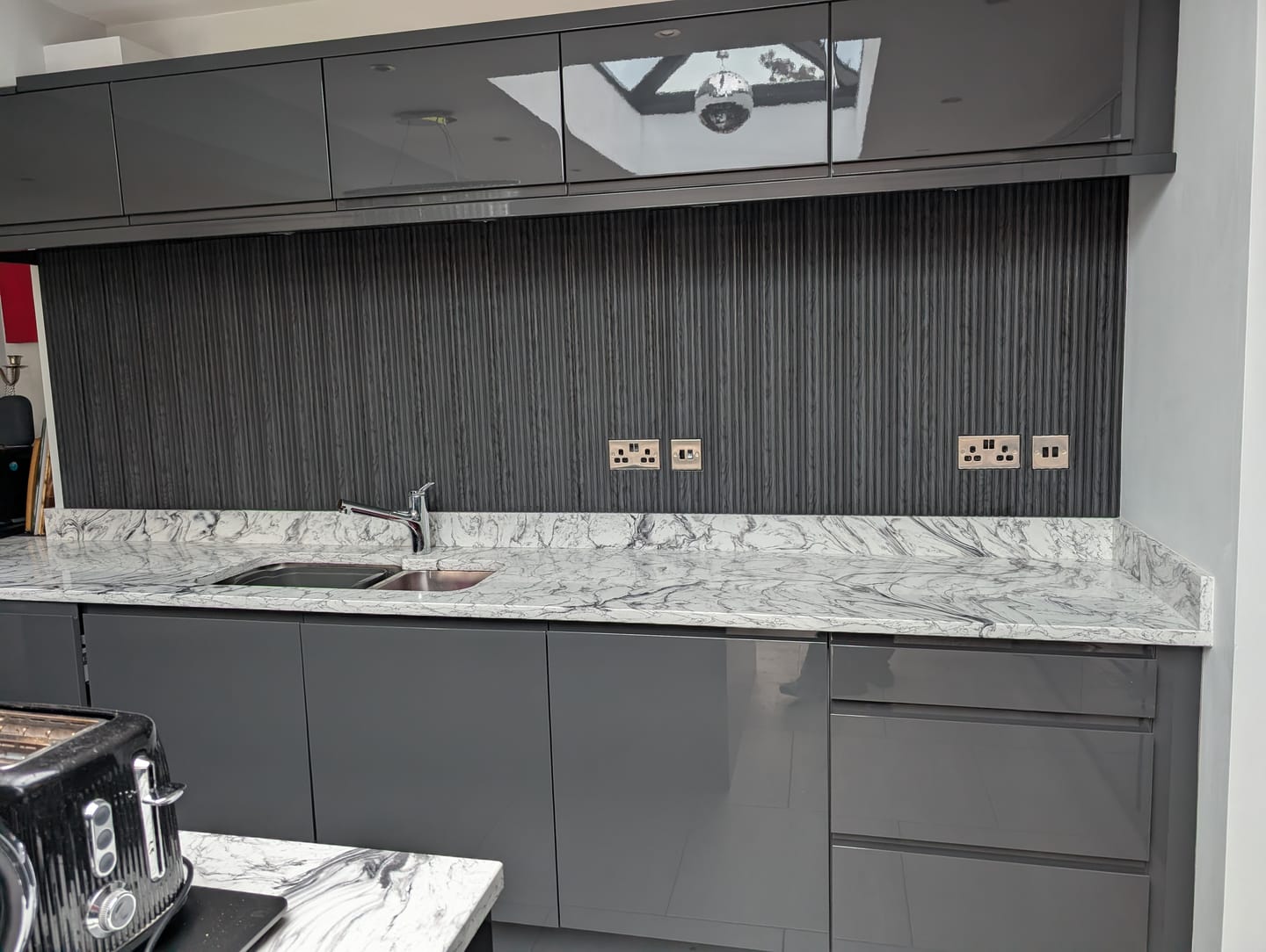 Customer photo review of Reeded Waterproof Charcoal Panel