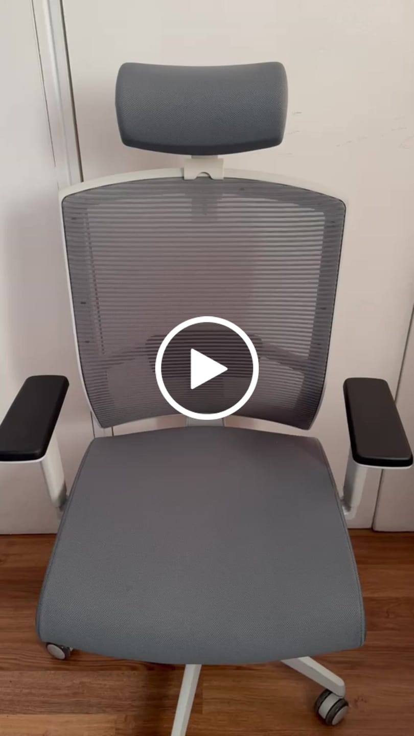 Customer video review of Silla Oficina Taylor Pro Gris Claro con cabecero