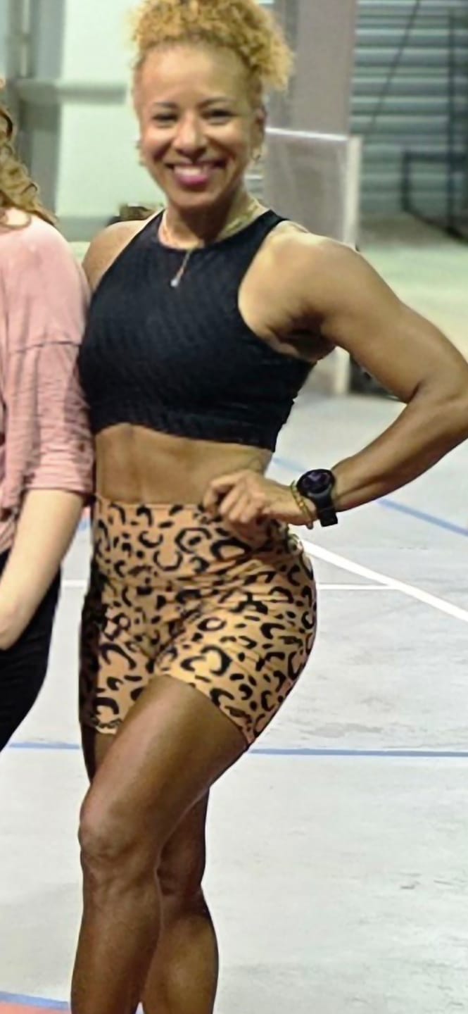 Customer photo review of Zumba Wildbeat High Waisted Biker Shorts