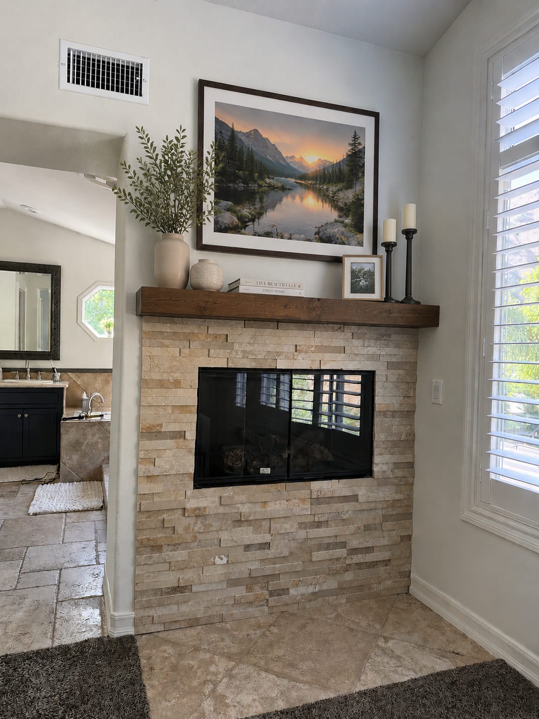 Customer photo review of Rustic Pine Mantels