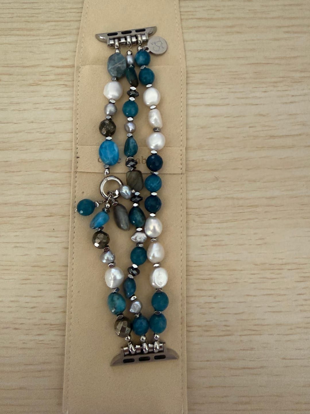 Customer photo review of Bohemian Frost Stretch Apple Watch Strap