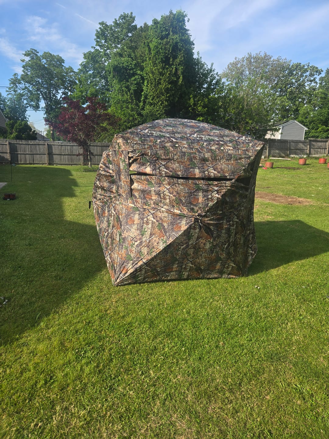 Customer photo review of Vis Series 270 Degree See Through Hunting Blind | Portable 2 3 4 Person Ground Blind | Camo Pop Up Ddeer Blind for Deer & Hunters