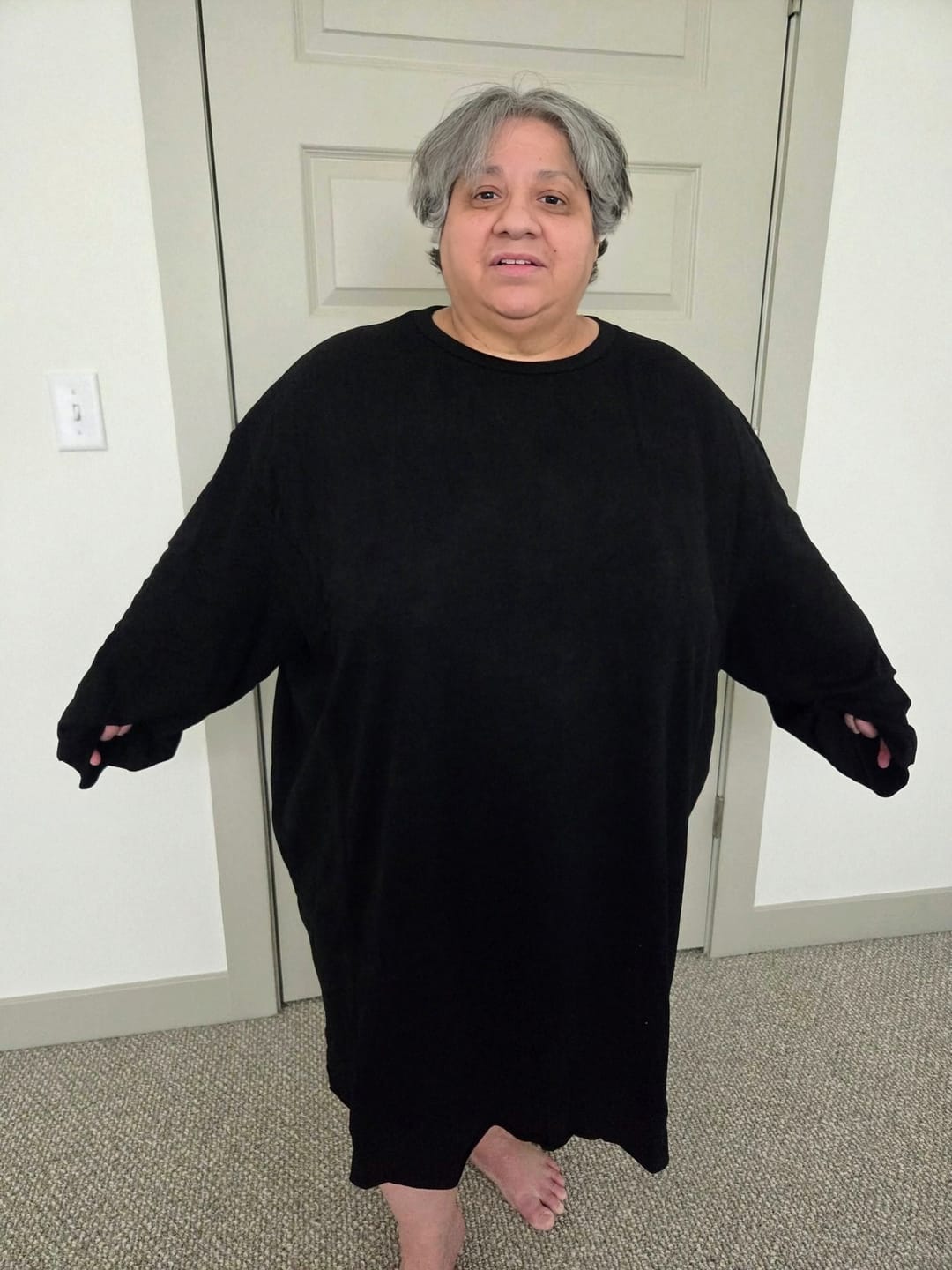 Customer photo review of Plus Size Women Casual Autumn Cotton Long Blouse