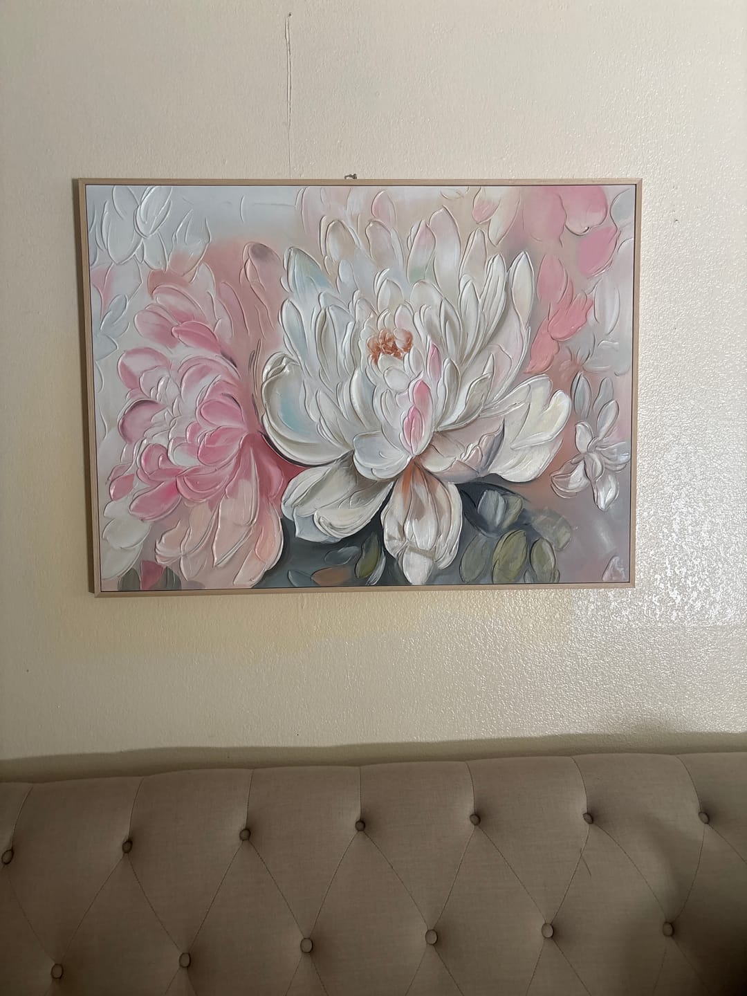 Customer photo review of Colorful Flower Textured Painting Canvas #FP032